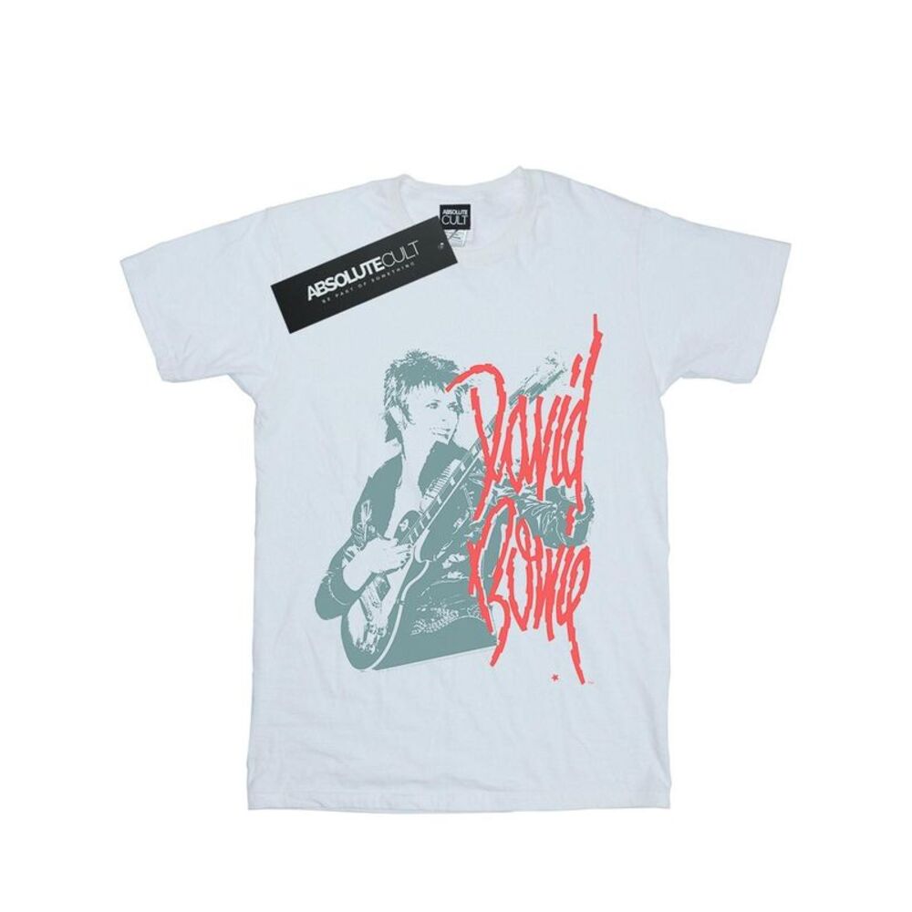 David Bowie Boys Mono Guitar T-Shirt / White